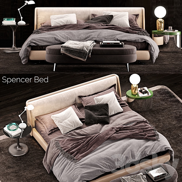 Minotti Spencer Bed 2 3DSMax File - thumbnail 1