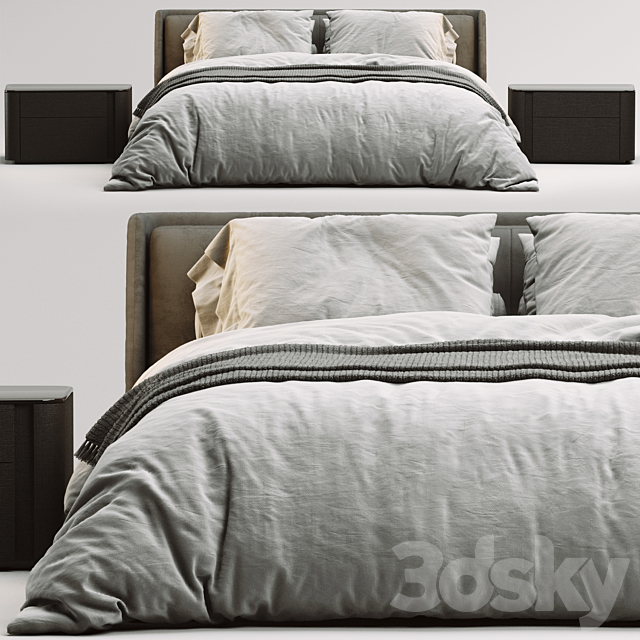 Minotti spencer bed 3DS Max Model - thumbnail 2