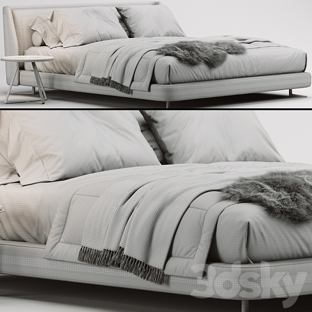 Minotti spencer bed 3DS Max Model - thumbnail 4