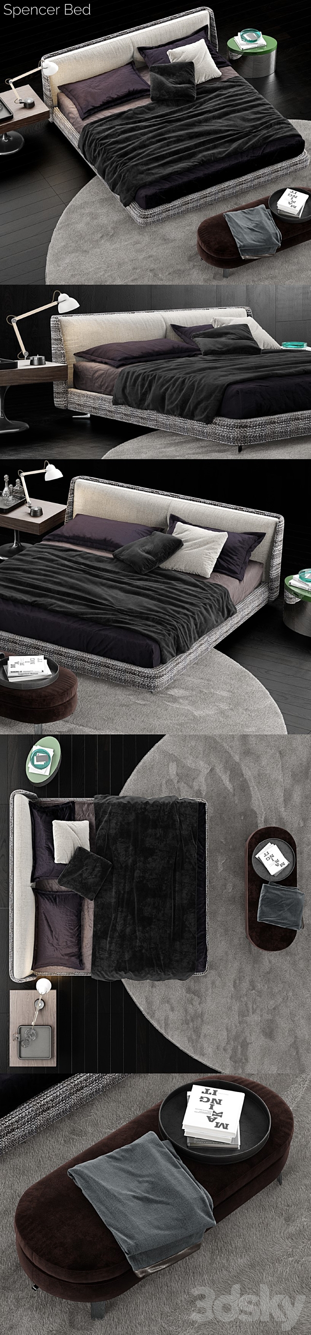 Minotti Spencer Bed 3DS Max Model - thumbnail 2