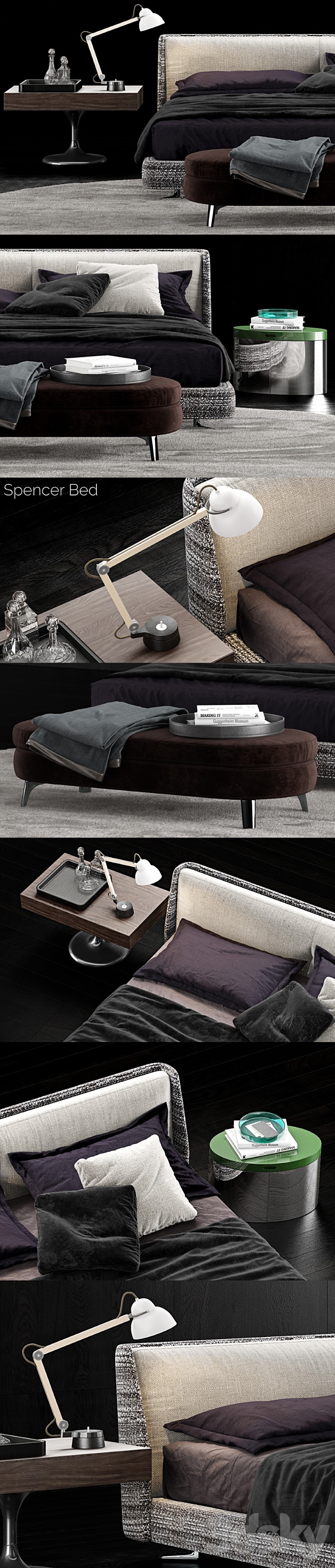 Minotti Spencer Bed 3DS Max Model - thumbnail 3