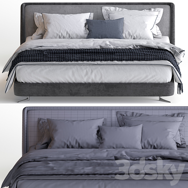 Minotti spencer bed 3DS Max Model - thumbnail 3