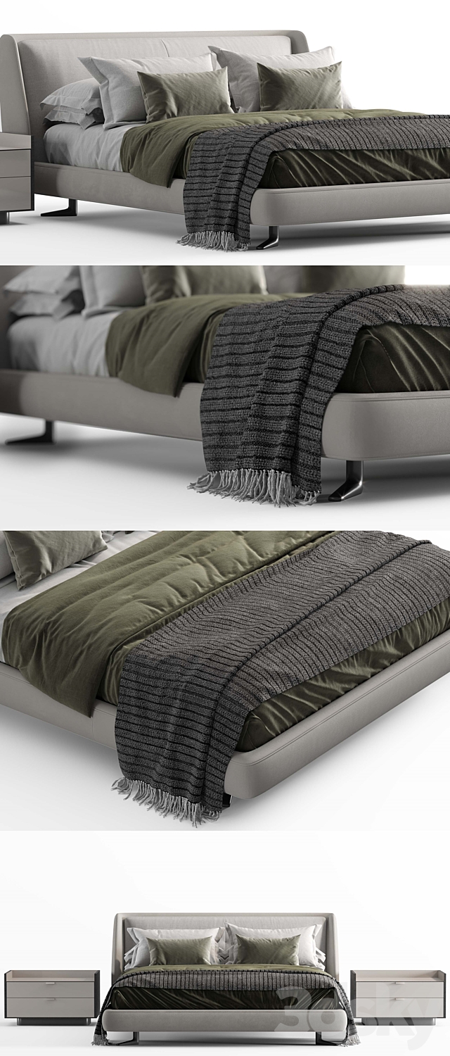 minotti spencer bed 3DSMax File - thumbnail 4