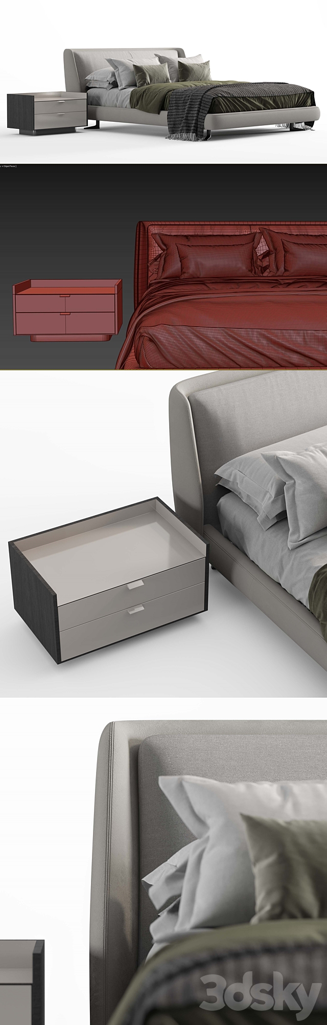 minotti spencer bed 3DSMax File - thumbnail 5