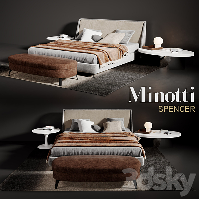 Minotti Spencer Bed 3DSMax File - thumbnail 1