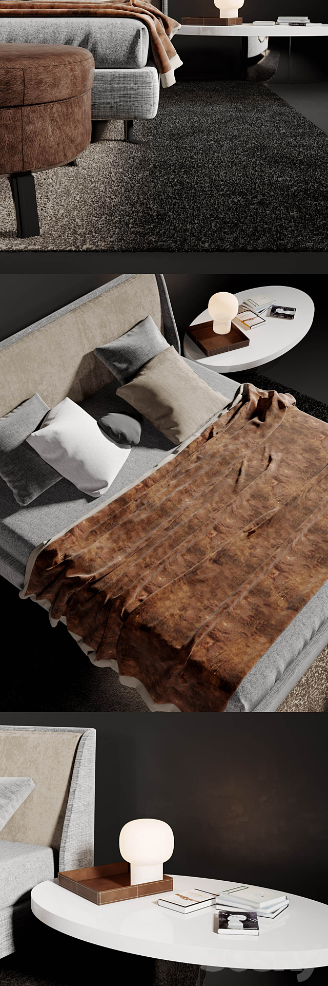 Minotti Spencer Bed 3DSMax File - thumbnail 2