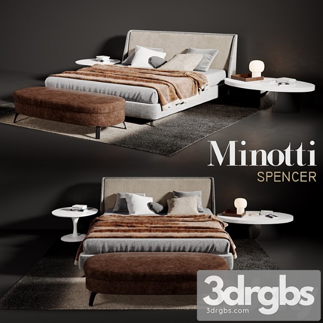 Minotti spencer bed 7 3dsmax Download - thumbnail 1