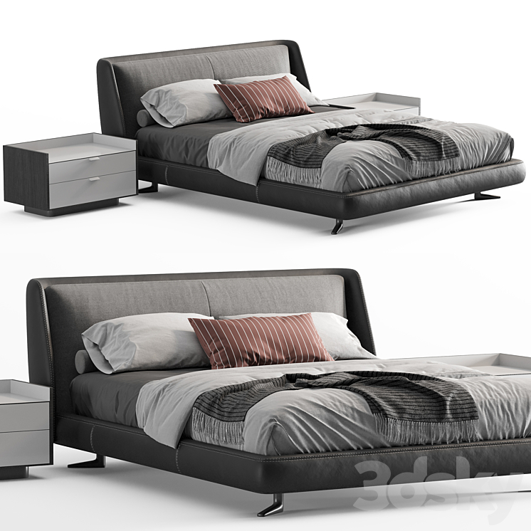 Minotti spencer bed_2 3DS Max Model - thumbnail 1