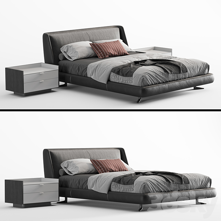 Minotti spencer bed_2 3DS Max Model - thumbnail 2