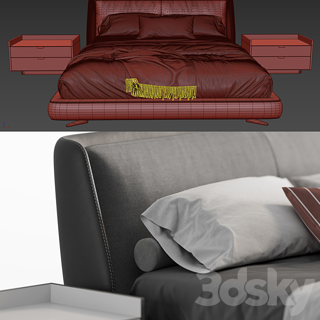 Minotti spencer bed_2 3DSMax File - thumbnail 6