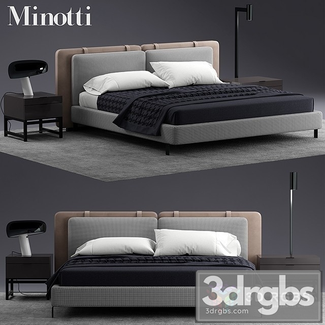 Minotti Tatlin Bed 02 3dsmax Download - thumbnail 1