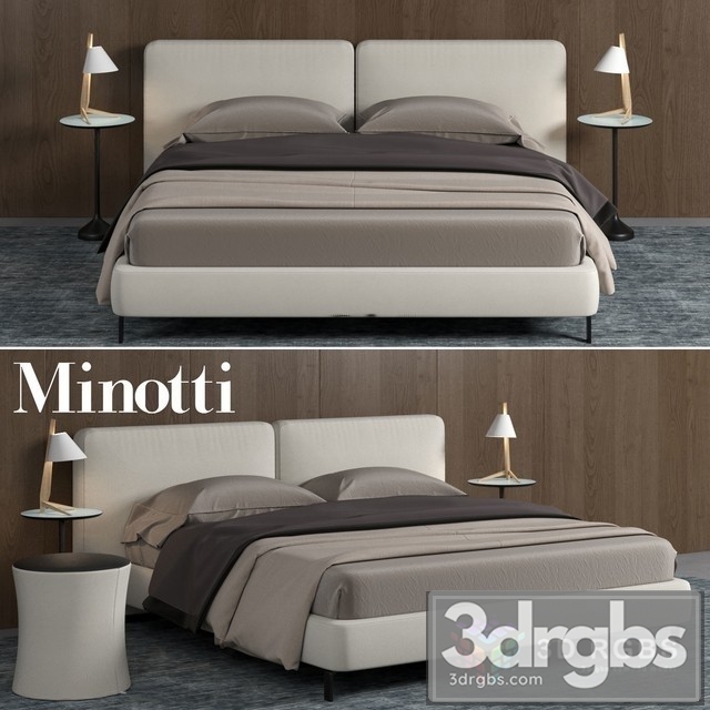 Minotti Tatlin Bed 03 3dsmax Download - thumbnail 1