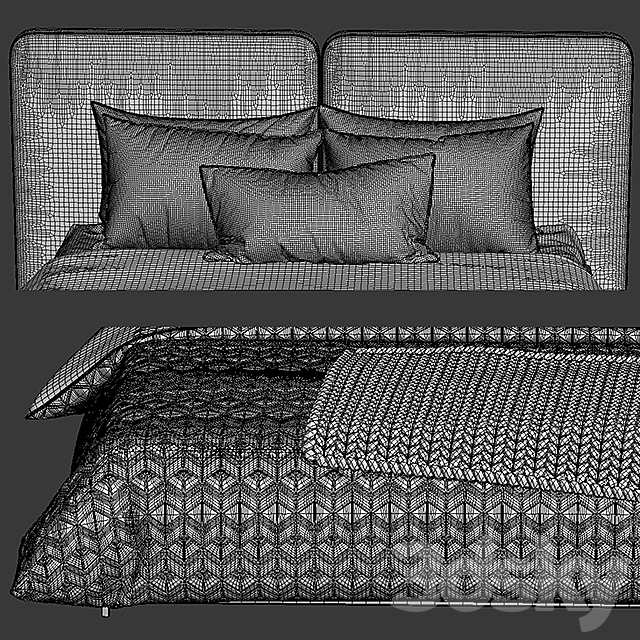 Minotti Tatlin Bed 2 3DSMax File - thumbnail 3