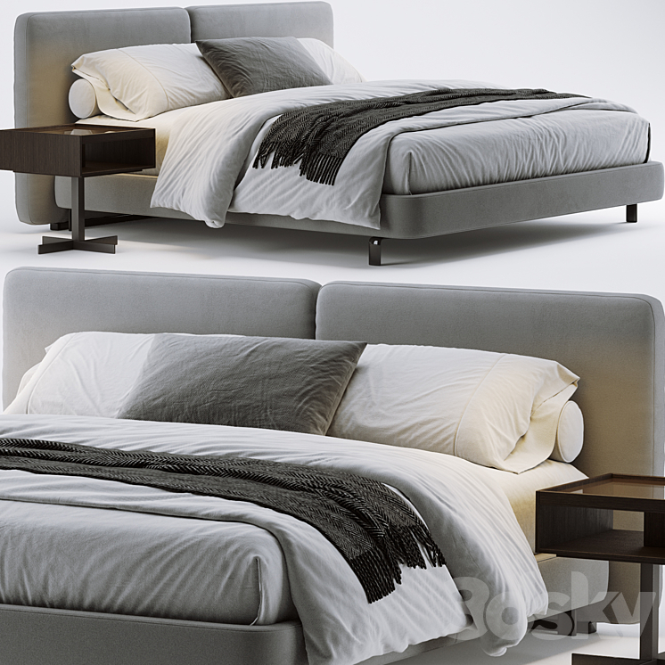 Minotti tatlin bed 3DS Max Model - thumbnail 1