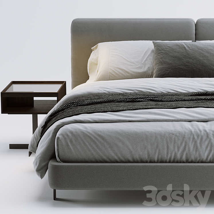 Minotti tatlin bed 3DS Max Model - thumbnail 2