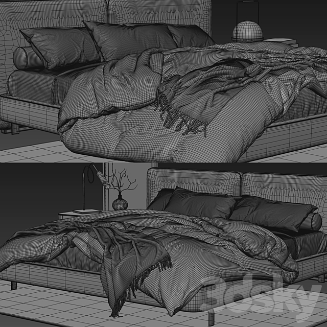 Minotti Tatlin Bed 3DS Max Model - thumbnail 3