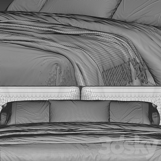 Minotti tatlin bed 3DSMax File - thumbnail 4