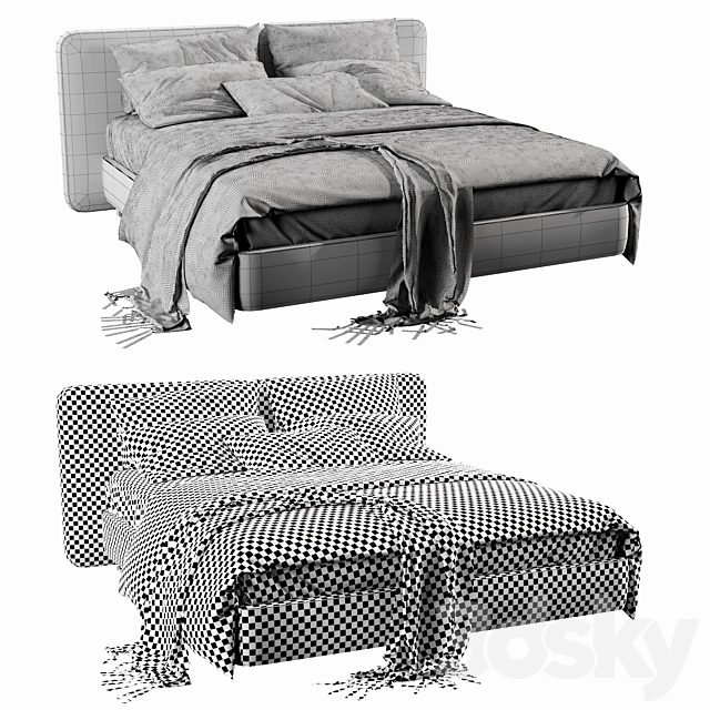 Minotti tatlin bed 3DSMax File - thumbnail 4