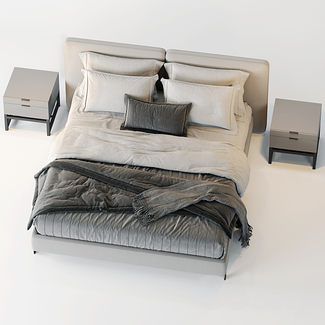 Minotti tatlin bed 3DSMax File - thumbnail 4