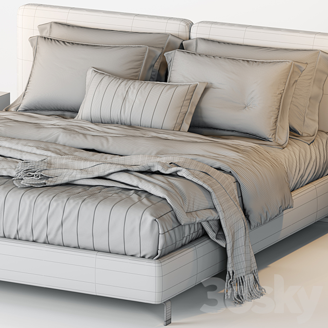 Minotti tatlin bed 3DSMax File - thumbnail 5