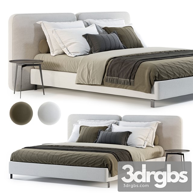 Minotti tatlin cover bed 2 3dsmax Download - thumbnail 1