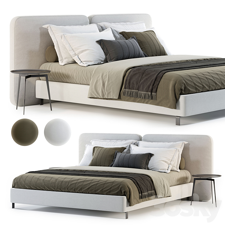 Minotti Tatlin Cover Bed 3DS Max Model - thumbnail 1