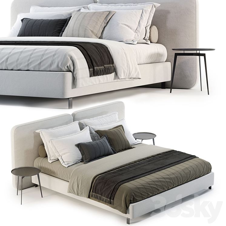 Minotti Tatlin Cover Bed 3DS Max Model - thumbnail 2