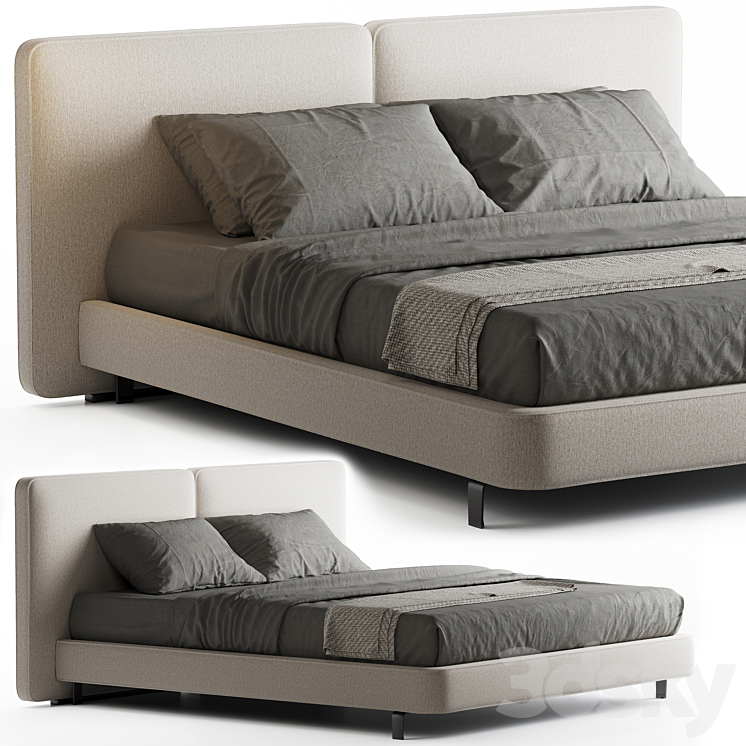 Minotti Tatlin Cover Bed 3DS Max Model - thumbnail 1