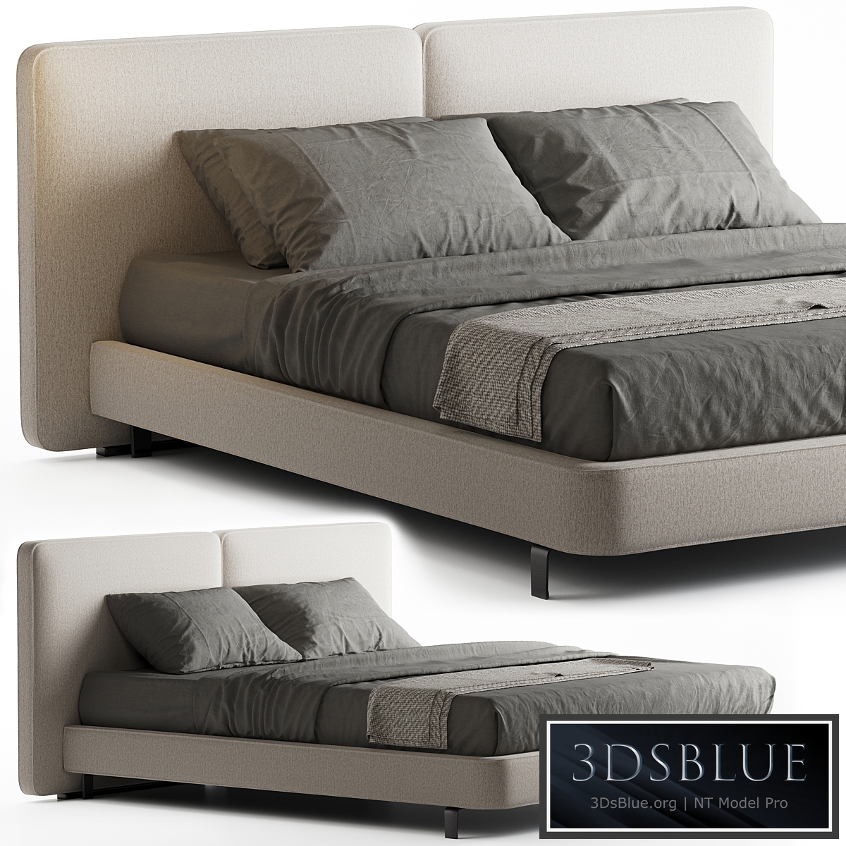 Minotti Tatlin Cover Bed 3DS Max - thumbnail 3