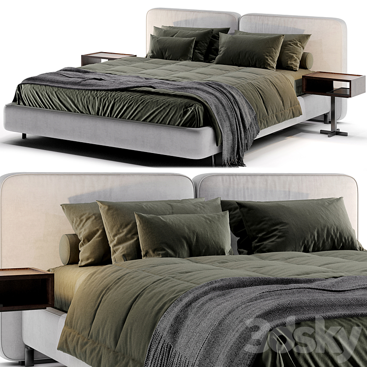 Minotti Tatlin Cover Bed 3DS Max - thumbnail 2