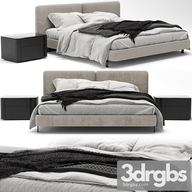 Minotti Tatlin Cover Bed 3dsmax Download - thumbnail 1