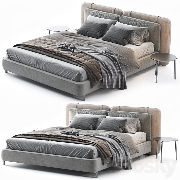 minotti tatlin flat bed 3DS Max Model - thumbnail 2