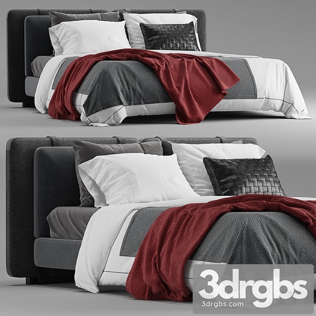 Minotti Tatlin Soft Bed 2 3dsmax Download - thumbnail 1