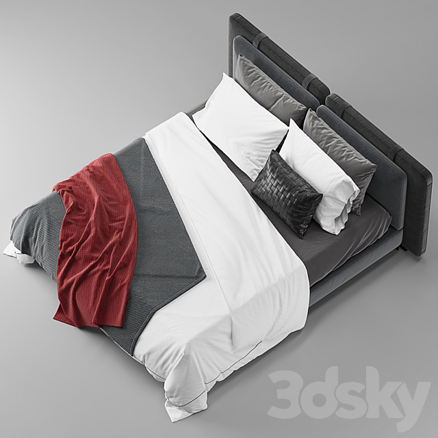 Minotti tatlin soft bed 3DS Max Model - thumbnail 4