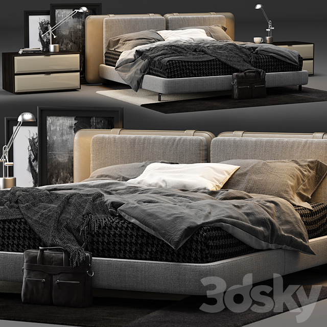 Minotti Tatlin Soft Bed 3DSMax File - thumbnail 1