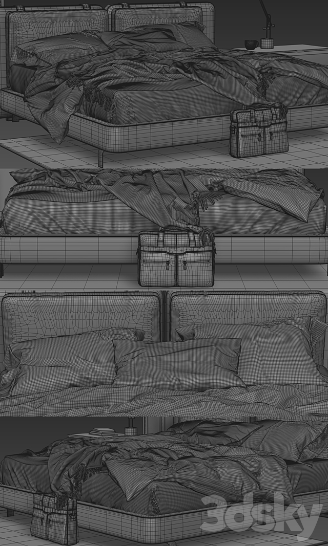 Minotti Tatlin Soft Bed 3DSMax File - thumbnail 3