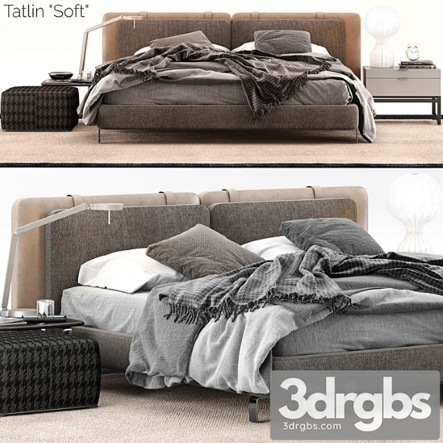 Minotti tatlin soft bed_2 2 3dsmax Download - thumbnail 1