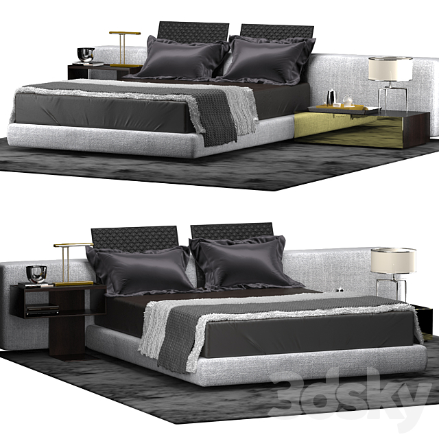 Minotti YANG BED WIDE 3DSMax File - thumbnail 1