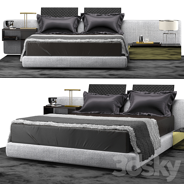 Minotti YANG BED WIDE 3DSMax File - thumbnail 2