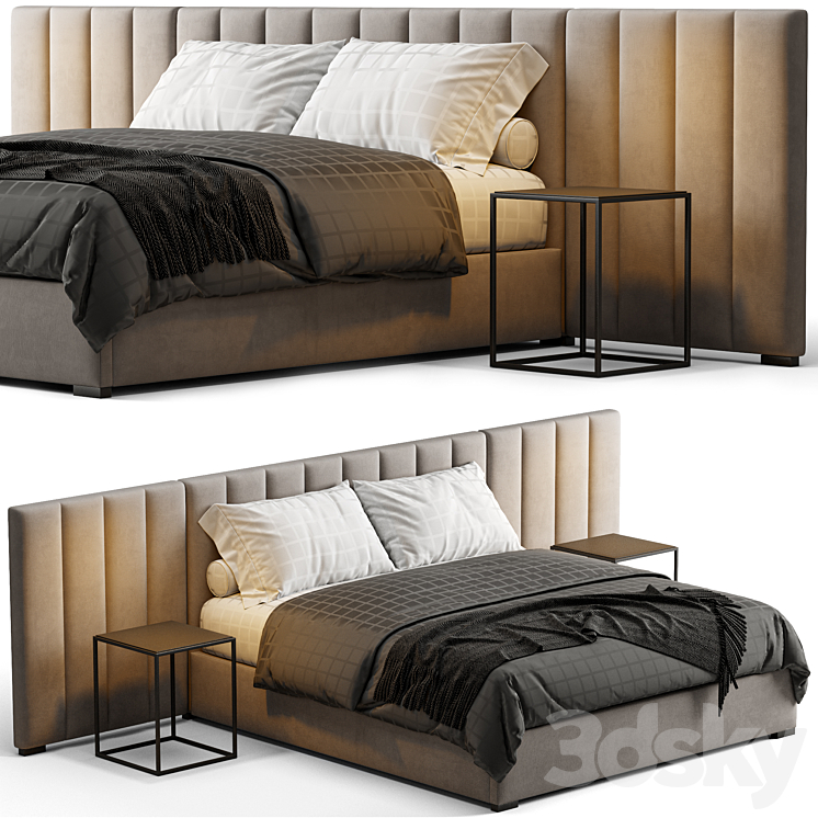 MODENA FABRIC VERTICAL EXTENDED BED 3DS Max Model - thumbnail 1