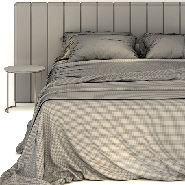 Modena hardware ivory bed 3DSMax File - thumbnail 4