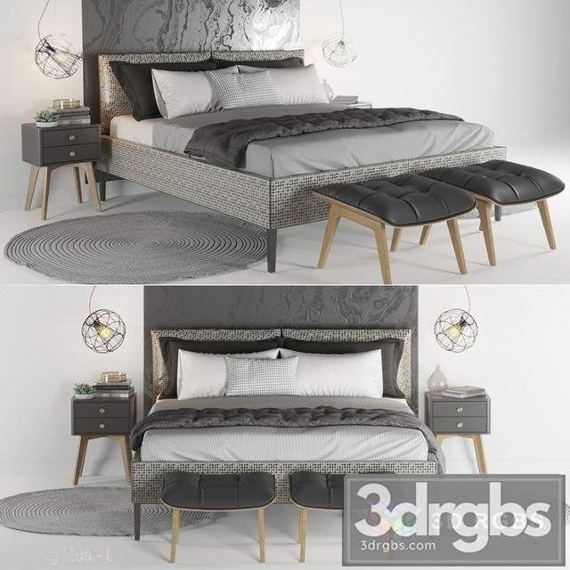 Moderm Bed 3 3dsmax Download - thumbnail 1