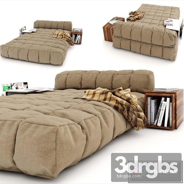 Moderm Soft Bed 3dsmax Download - thumbnail 1