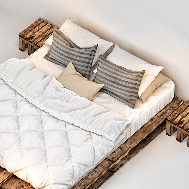 Modern bed 005 3DS Max Model - thumbnail 2