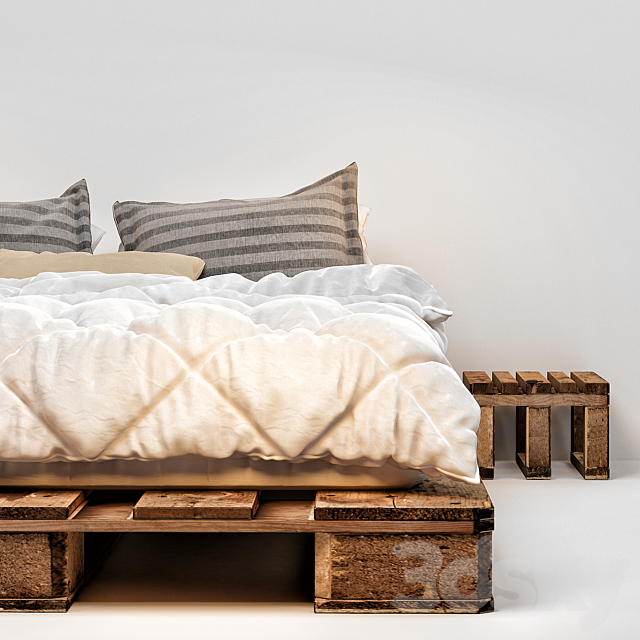 Modern bed 005 3DS Max Model - thumbnail 3