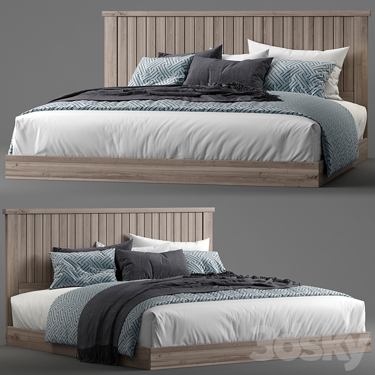 Modern bed 13 3DS Max Model - thumbnail 3