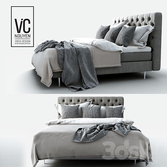 Modern Bed 2018 Set 01 3DSMax File - thumbnail 2