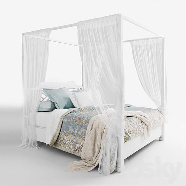 Modern Bed 2018 Set 02 3ds Max - thumbnail 1