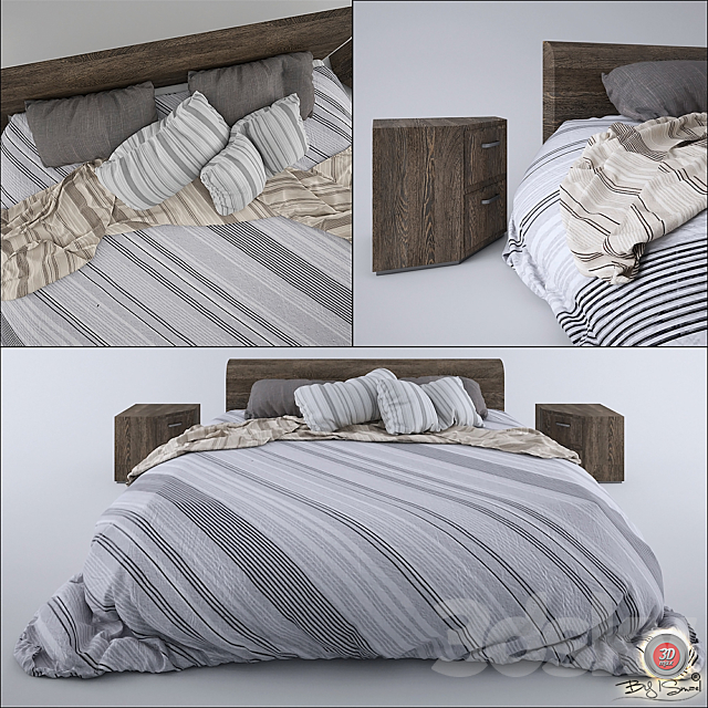 modern bed 3DSMax File - thumbnail 1