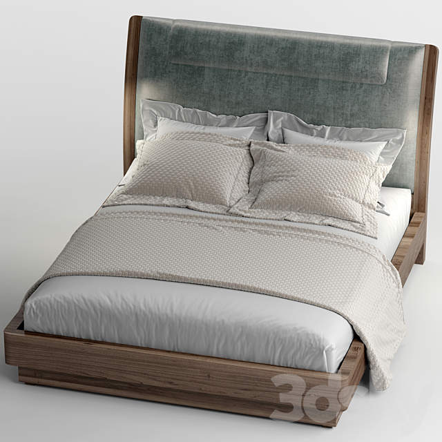 Modern bed 7 3DS Max Model - thumbnail 2